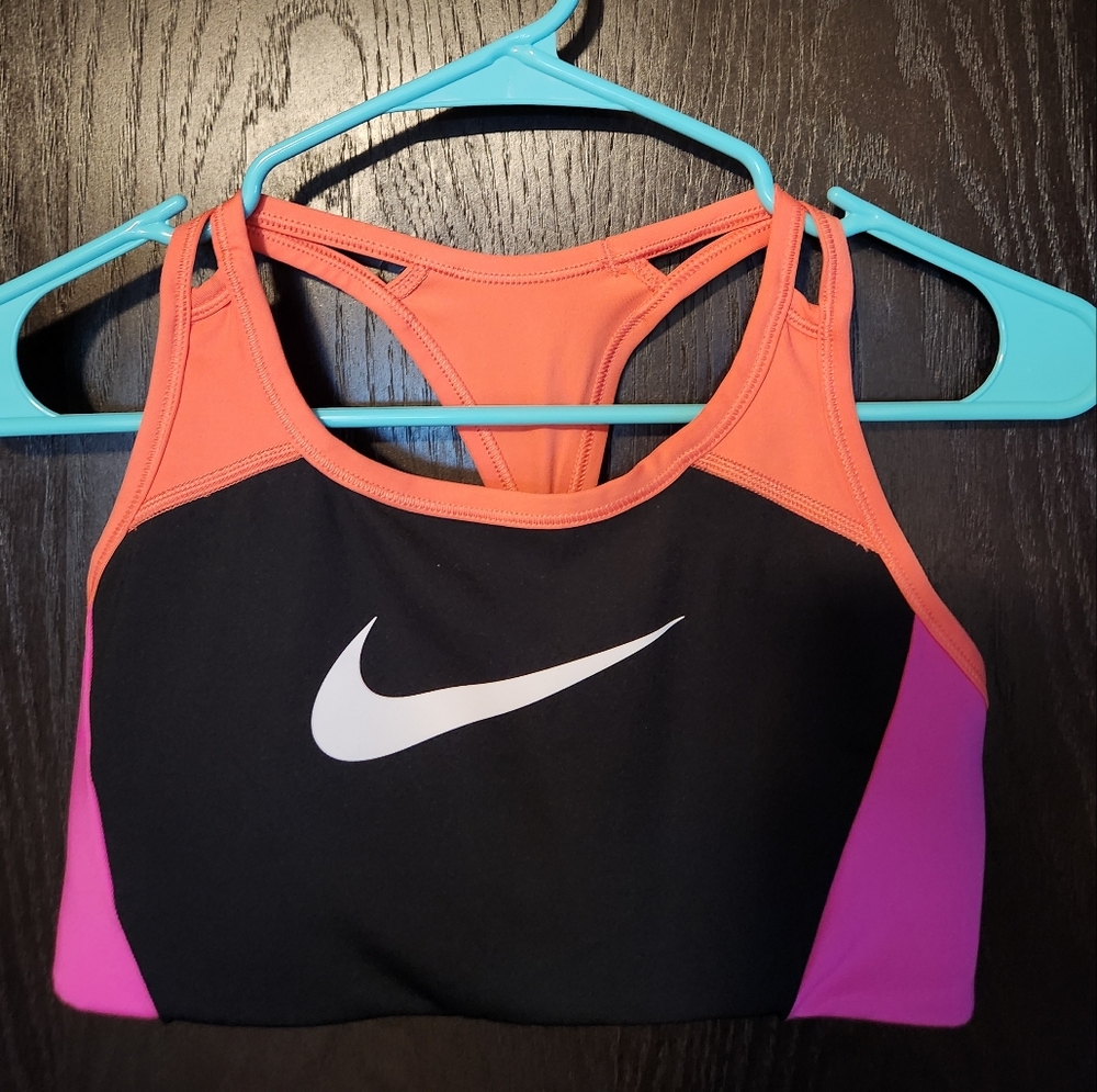 Nike Black and Pink Sports Tank Top